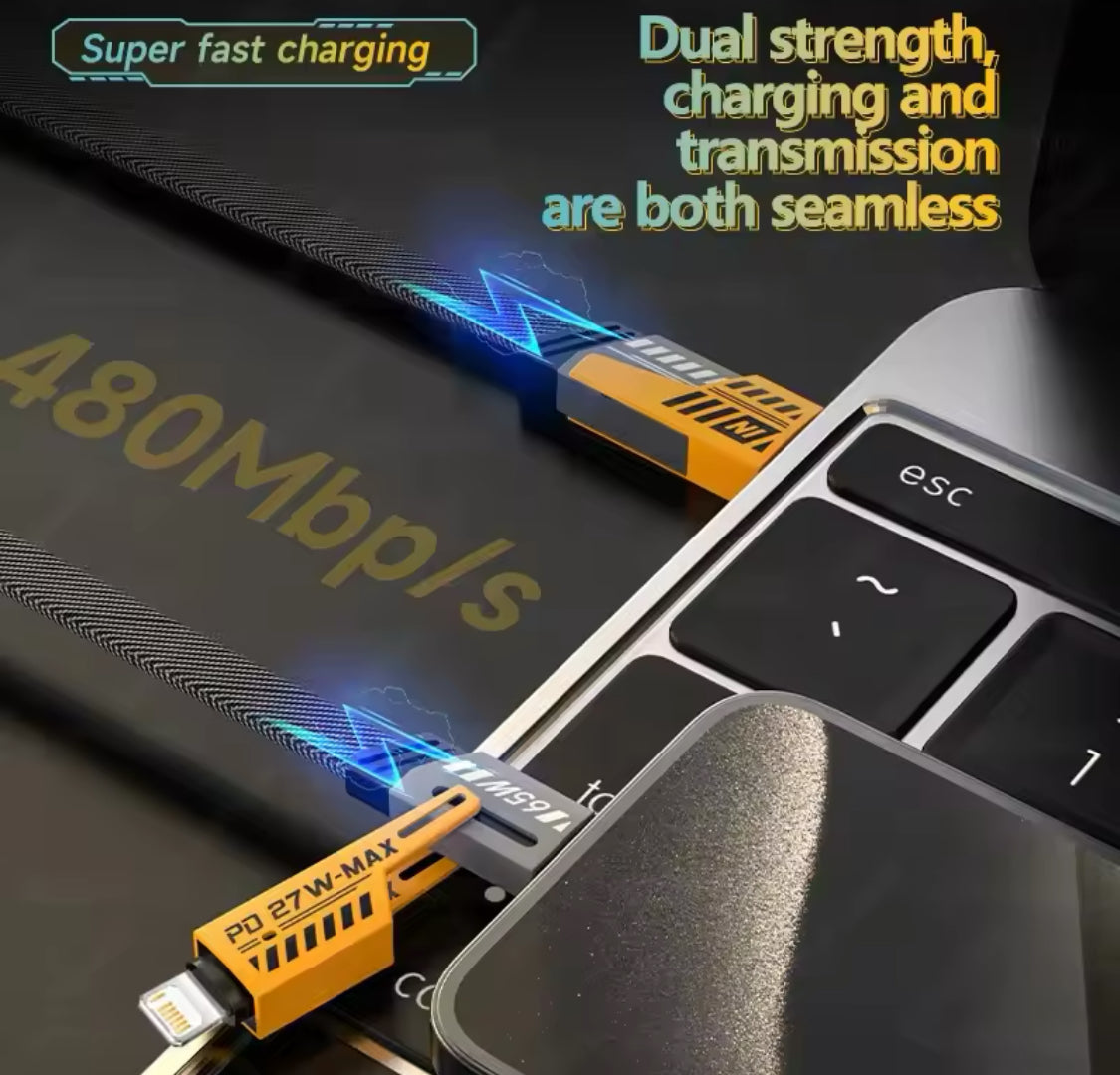 4 In 1 Convertible USB Fast Charging Cable, USB C Charger Cable, Multiple Charging Cables 4 In 1 Convertible USB Fast Charging Cable, USB C Charger Cable, Multiple Charging Cables